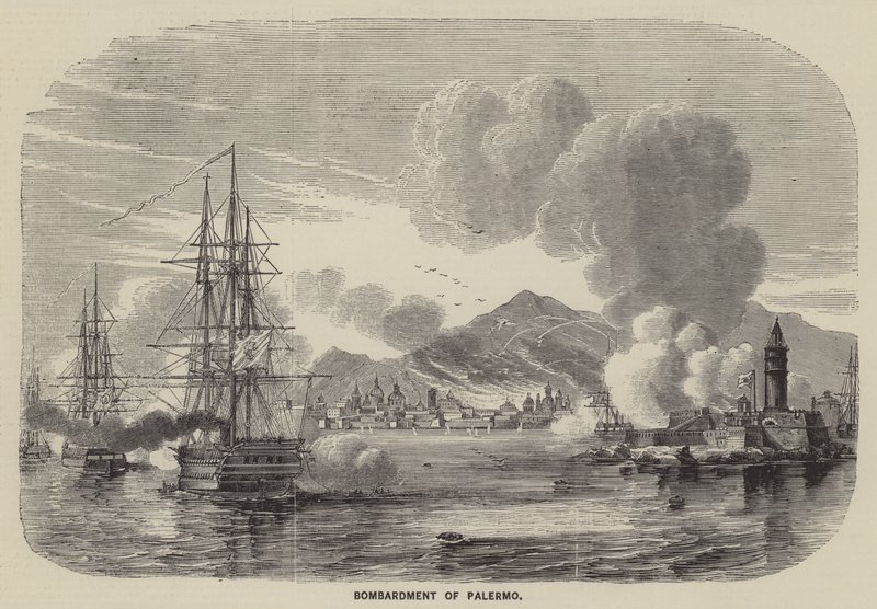 Palermo Bombardımanı (gravür) by English School