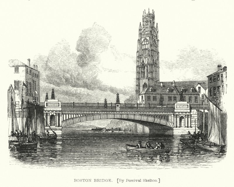 Boston Köprüsü (gravür) by English School
