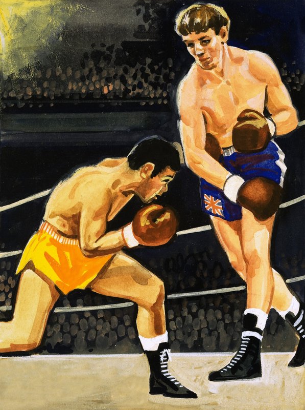 Boxing: Alan Rudkin vs. Musahiko Harada in 1965 by English School