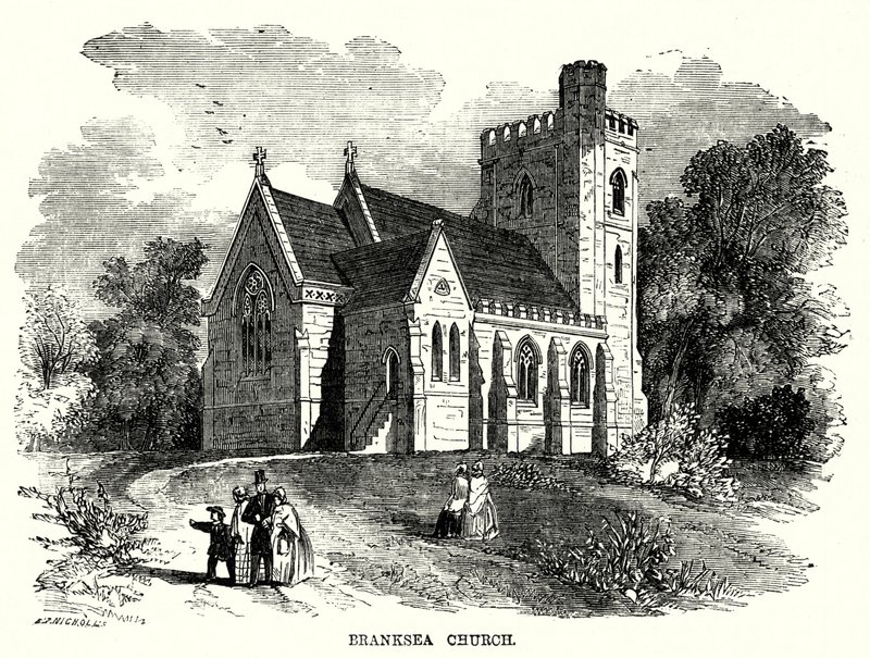Branksea Kilisesi (gravür) by English School