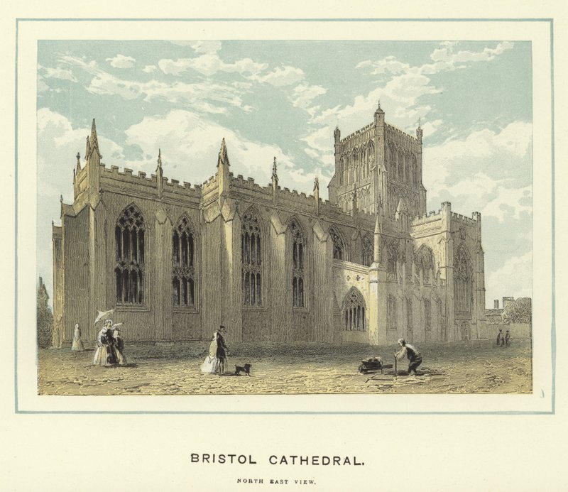 Bristol Katedrali, kuzey doğu görünümü by English School