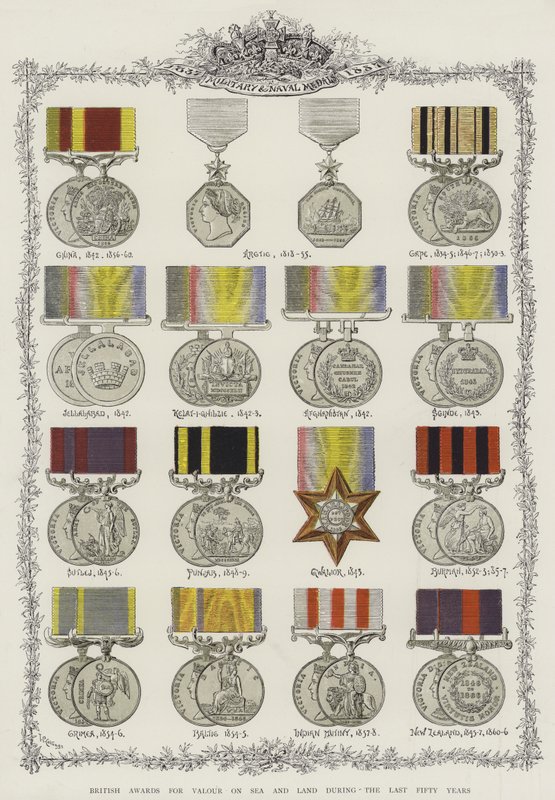 Son Elli Yıl Boyunca Denizde ve Karada Cesaret için İngiliz Ödülleri (chromolitho) by English School