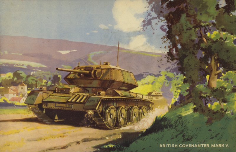 İngiliz Covenanter Mark V tankı, II. Dünya Savaşı (renkli taş) by English School