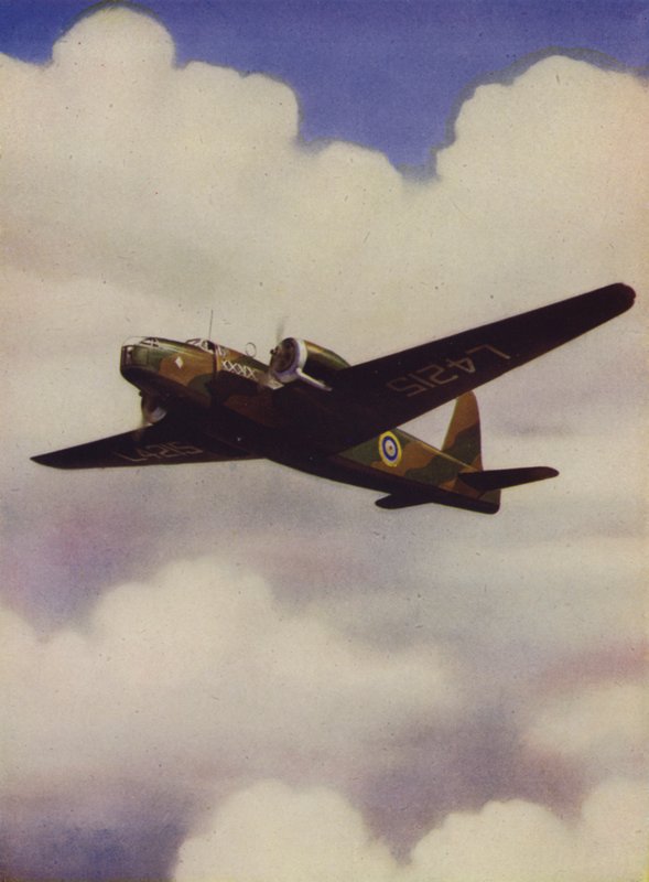 İngiliz Vickers Wellington orta bombardıman uçağı (renkli lito) by English School