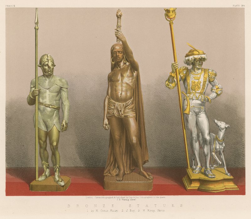Bronz Heykeller (chromolitho) by English School