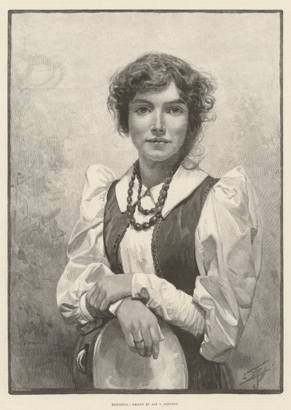 Brunetta (gravür) by English School