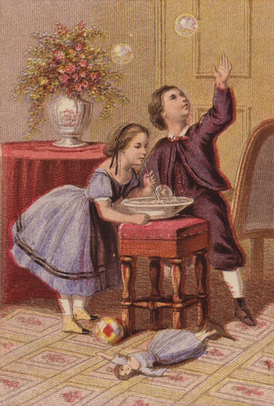 Kabarcık üfleme (gravür) by English School
