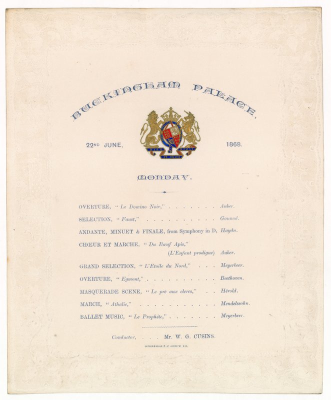 Buckingham Sarayı Konseri, 22 Haziran 1868 by English School