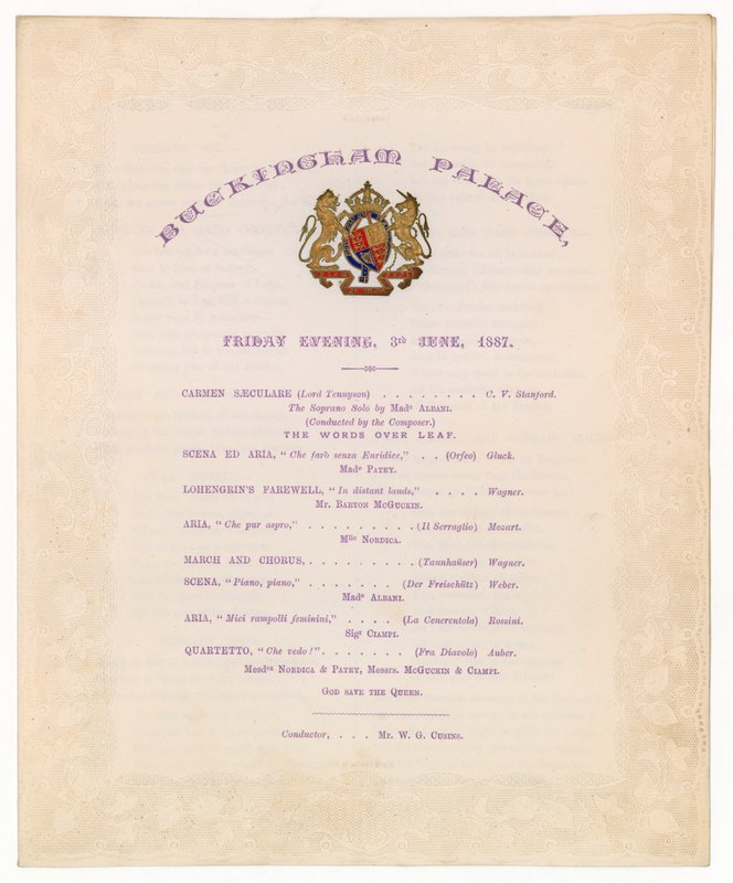 Buckingham Sarayı Konseri, 3 Haziran 1887 by English School