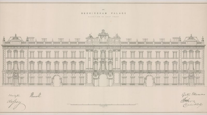 Buckingham Sarayı, Doğu Cephesi Yüksekliği by English School