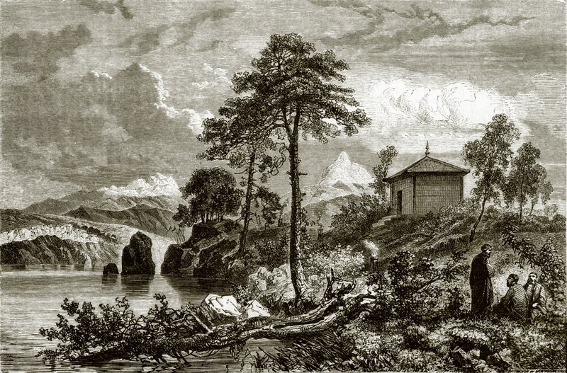 Buriat temple on lake Ikeugun, Mongolia by English School