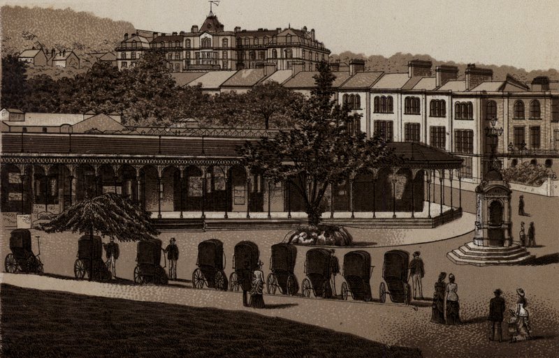Buxton: Sıcak Banyolar ve Colonnade (lito) by English School