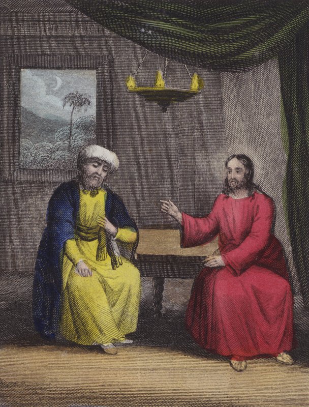 Gece bilgin bir doktor geldi... (renkli gravür) by English School
