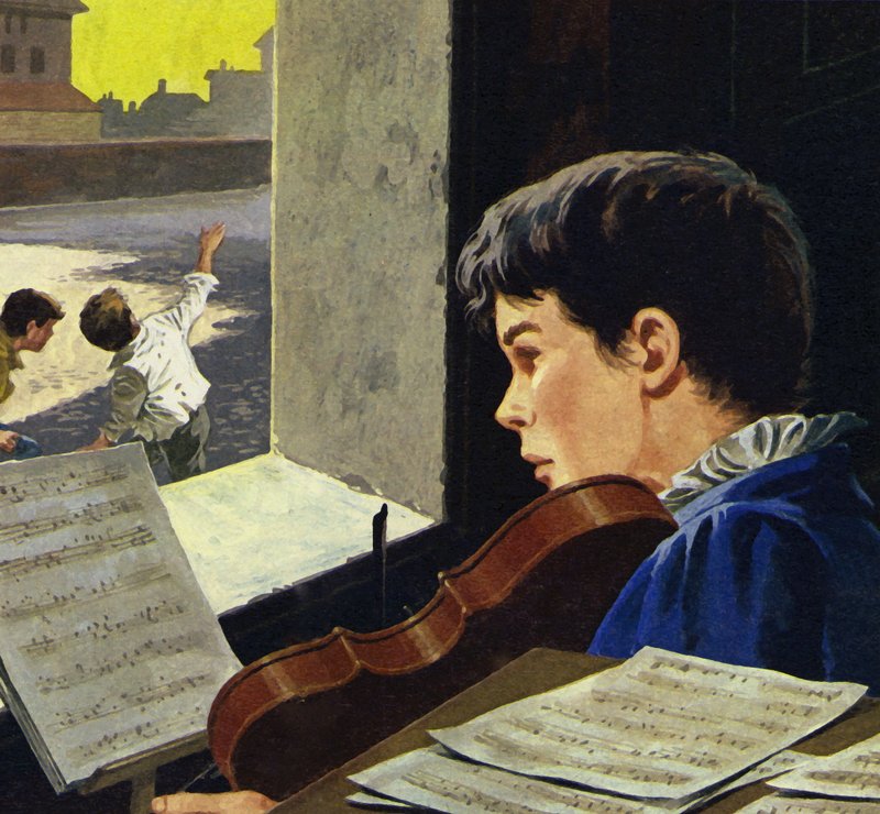Altı yaşındayken Paganini keman çalmayı öğreniyordu. by English School