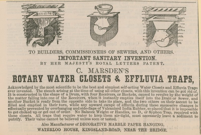 C Marsdens Döner Klozetler ve Effluvia Tuzakları by English School