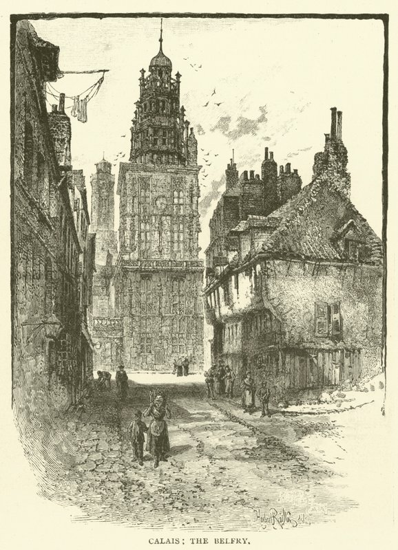 Calais, Çan Kulesi (gravür) by English School
