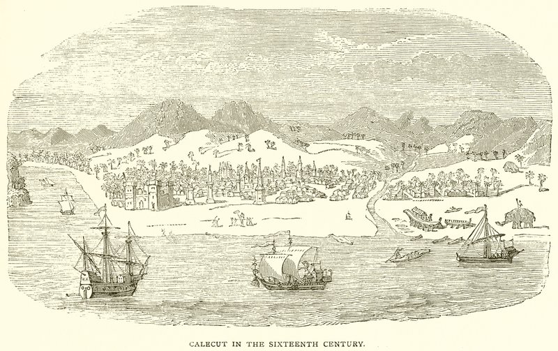 On altıncı yüzyılda Calecut by English School