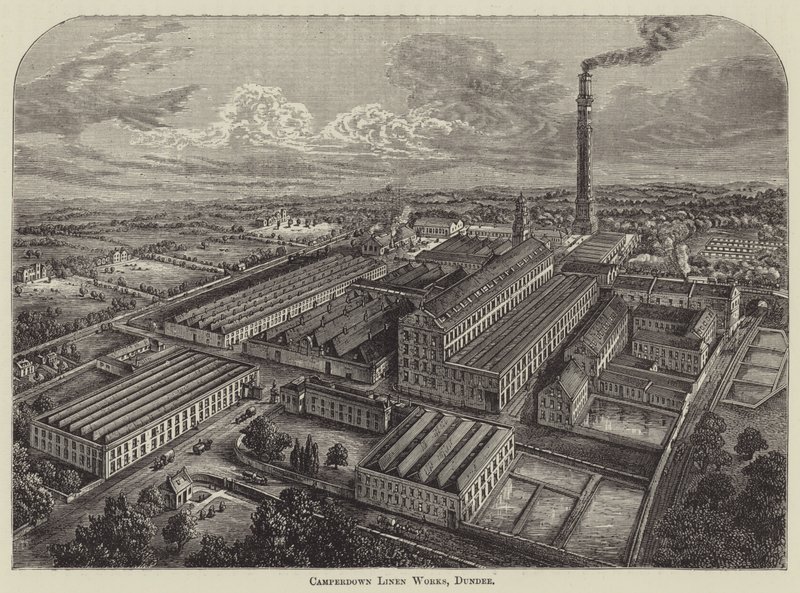 Camperdown Keten Fabrikası, Dundee (gravür) by English School