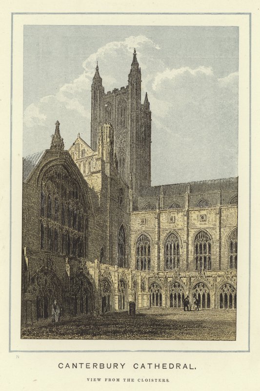 Canterbury Katedrali, manastırlardan görünüm by English School