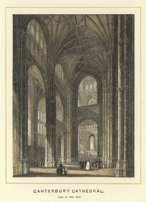 Canterbury Katedrali, neften görünüm by English School