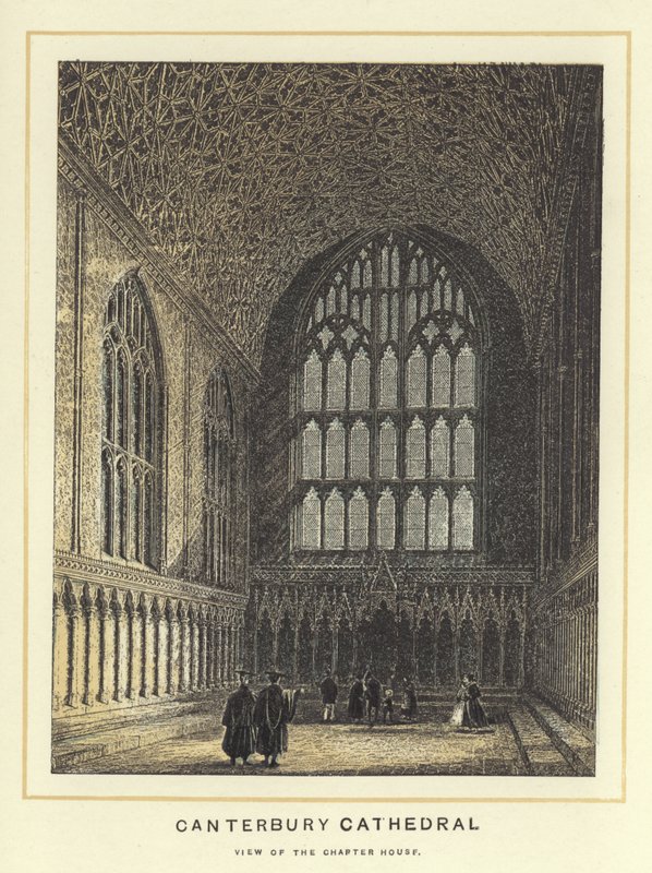 Canterbury Katedrali, bölüm evinin görünümü by English School