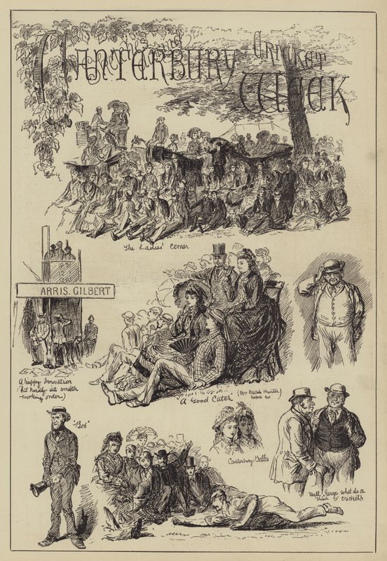 Canterbury Kriket Haftası (gravür) by English School