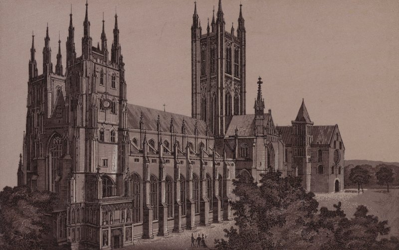 Canterbury: Katedral (taş) by English School