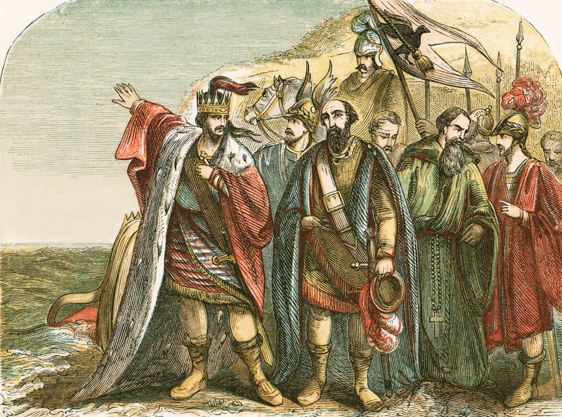 Canute saray mensuplarını azarlıyor by English School