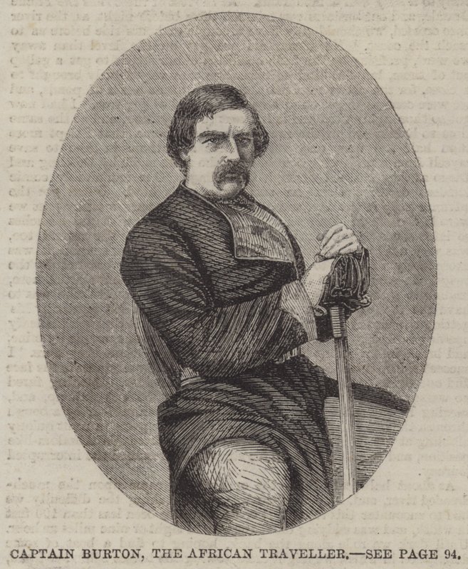 Kaptan Burton, Afrika Gezgini (gravür) by English School