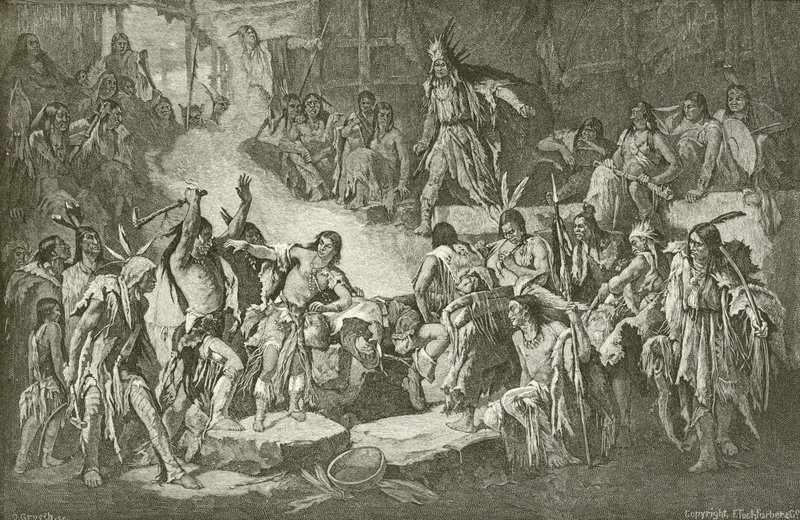 Kaptan Smith, Pocahontas tarafından kurtarıldı by English School
