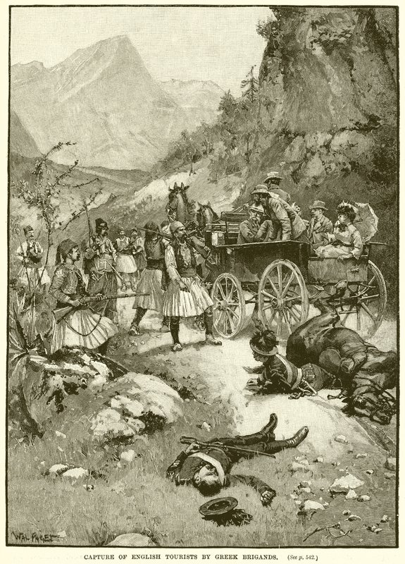 İngiliz Turistlerin Yunan Haydutları Tarafından Yakalanması by English School