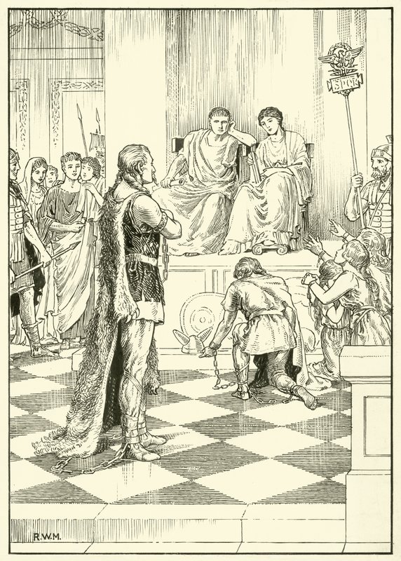 Caractacus (kağıt üzerine mürekkep) by English School