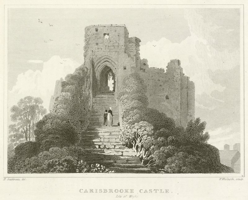 Carisbrooke Kalesi, Wight Adası (gravür) by English School