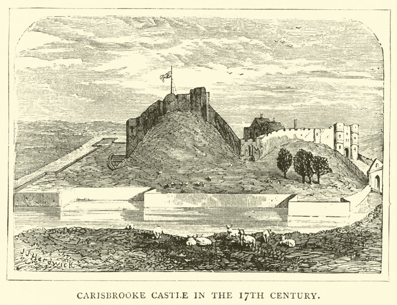 17. yüzyılda Carisbrooke Kalesi by English School