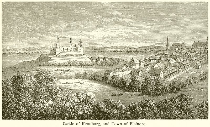 Kronborg Kalesi ve Elsinore Kasabası by English School