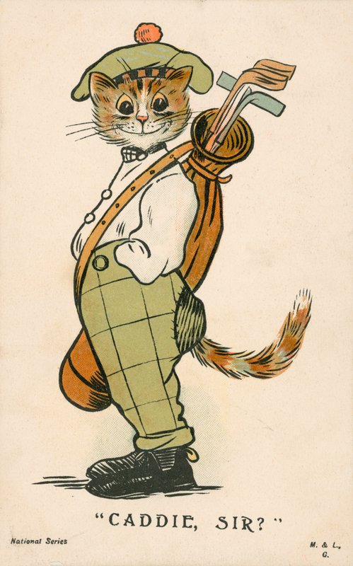 Kedi, İskoç golf arabası (renkli taş) by English School