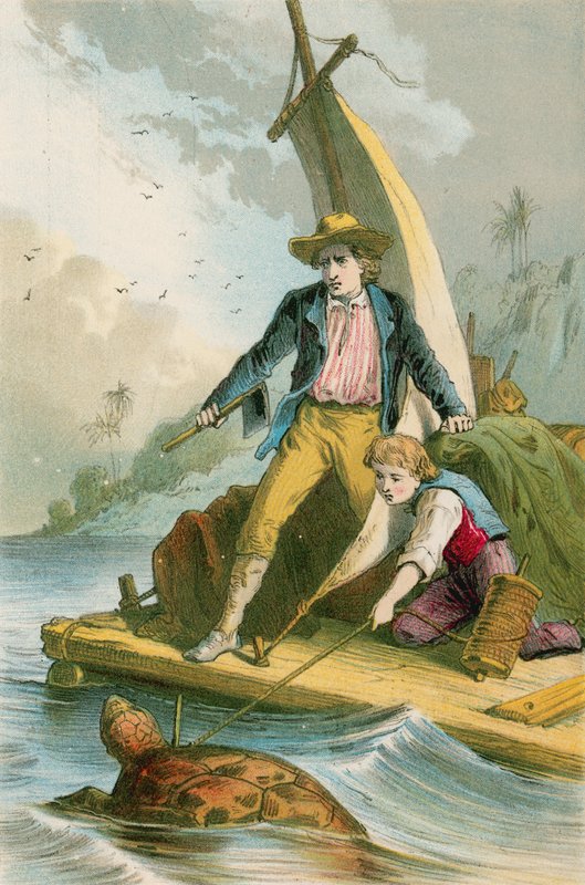 Catching a turtle by English School