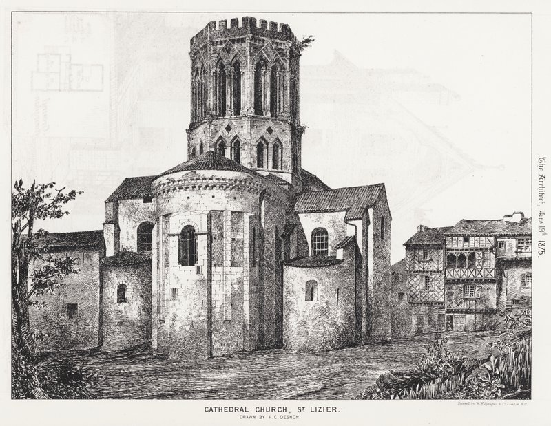 Katedral Kilisesi, St Lizier (gravür) by English School