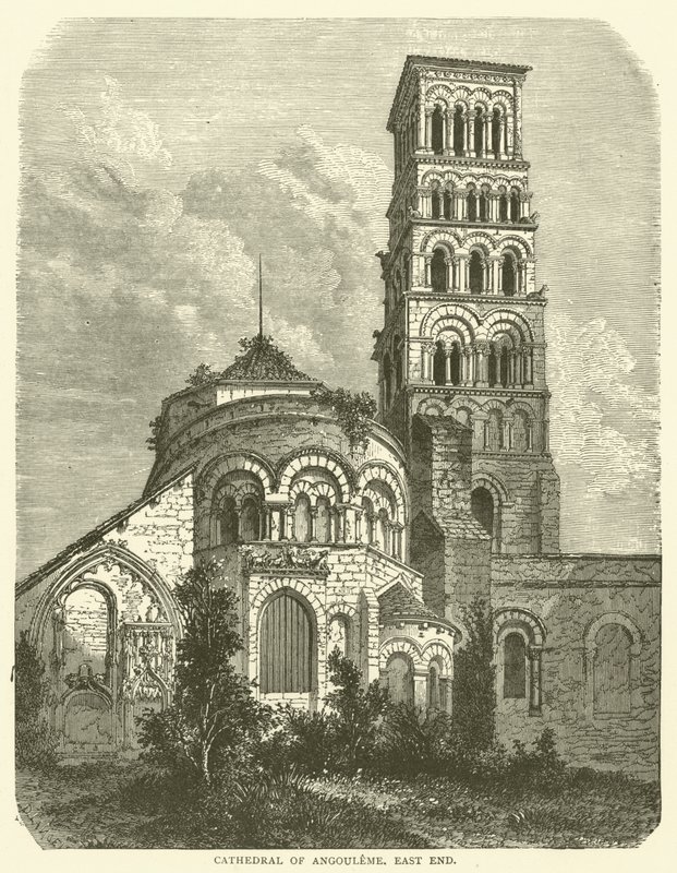 Angouleme Katedrali, Doğu Yakası (gravür) by English School