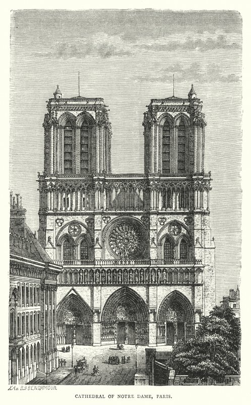 Notre Dame Katedrali, Paris (gravür) by English School
