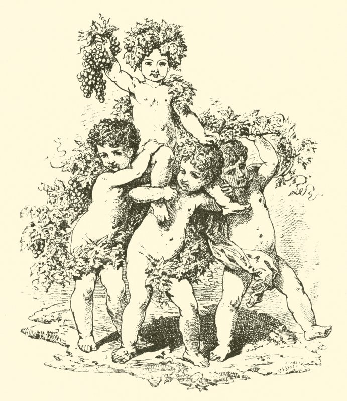 Şampanya, alegorik figürler (gravür) by English School