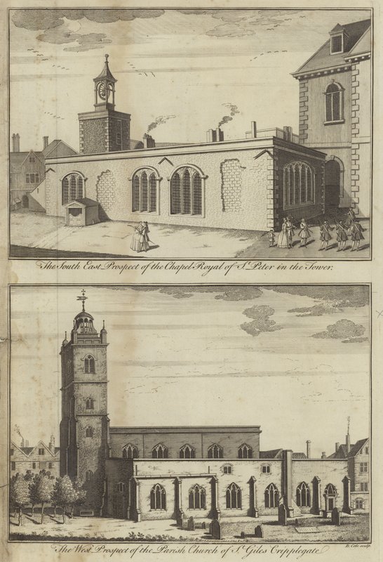 Kuledeki St Peter Kraliyet Şapeli ve St Giles Cripplegate Kilisesi, Londra by English School
