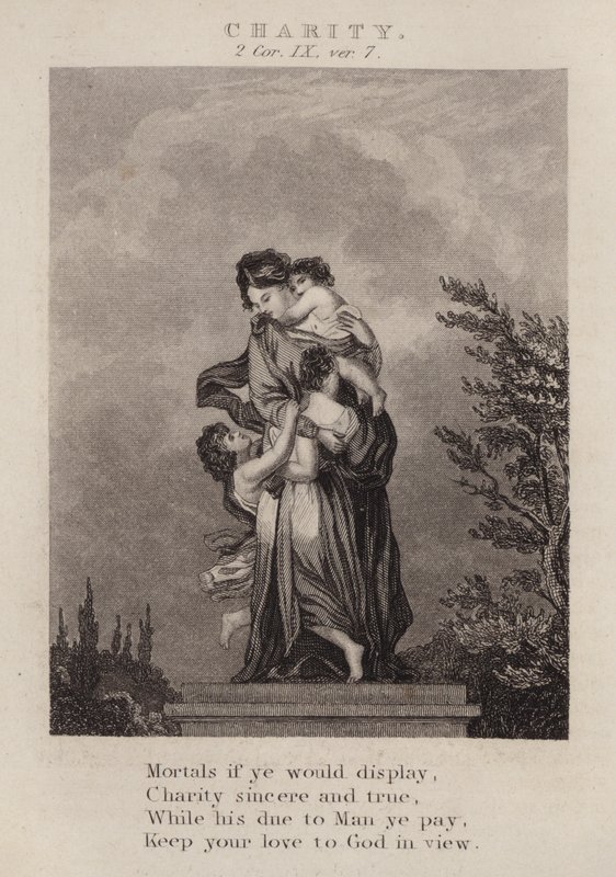 Charity, 2 Corinthians IX, ver 7 (gravür) by English School