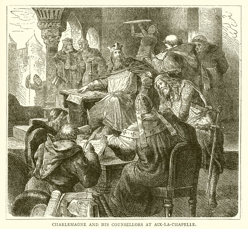 Charlemagne ve Danışmanları Aix-la-Chapelle'de by English School