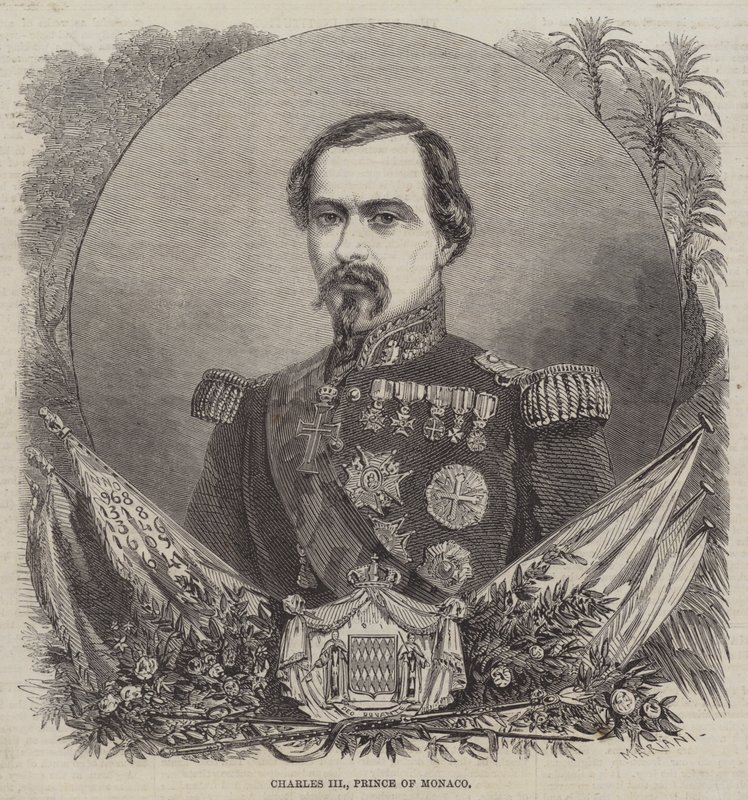 Charles III, Monako Prensi (gravür) by English School