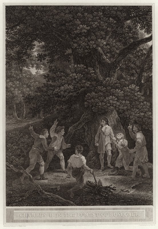 Boscobel ormanında Charles II by English School