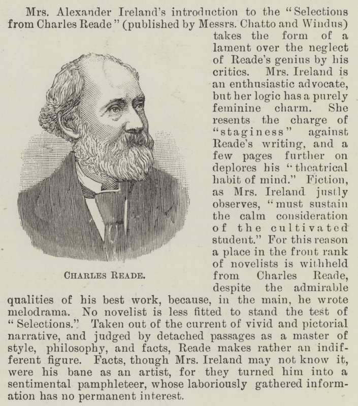 Charles Reade (gravür) by English School