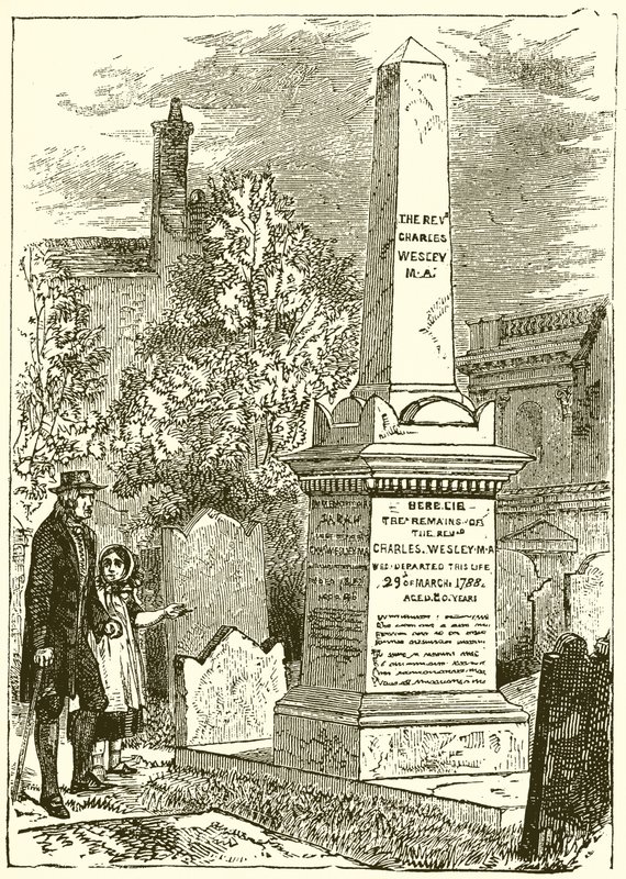 Charles Wesley, Mezar Taşı (gravür) by English School