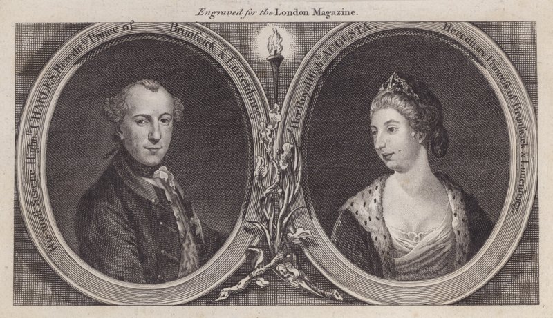 Charles William Ferdinand, Brunswick Dükü ve eşi Prenses Augusta, Kral III. by English School