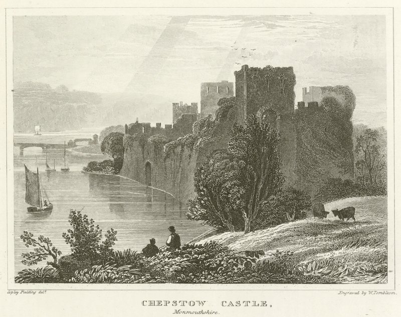 Chepstow Kalesi, Monmouthshire (gravür) by English School